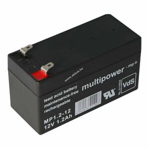 Multipower MP1.2-12 12V 1, 2Ah VDS AGM ólom-zselés kép