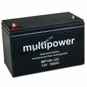 Multipower MP100-12C 12V 100Ah 338x170x212mm AGM és ólom-zselés kép