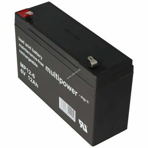 Multipower MP12-6 6V 12Ah 2x4, 8mm Faston akku AGM ólom-zselés kép