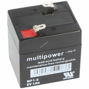Multipower MP1-6 6V 1000mAh Faston 4, 8mm akku AGM ólom-zselés kép