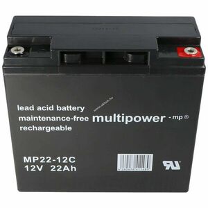 Multipower MP22-12C 12V 22000mAh M6 csavaros csatlakozó AGM ólom-zselés kép