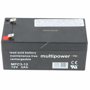 Multipower MP3-12C 12V 3000mAh 6, 3mm Faston akku AGM ólom-zselés kép