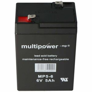 Multipower MP5-6 6V 5Ah Faston 4, 8mm akku AGM ólom-zselés kép