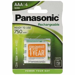 Panasonic Evolta AAA (Micro) HHR-4MVE/4BC DECT telefon akku 1, 2V 700mAh 4db/csomag NiMH kép