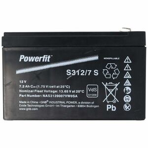 Exide Powerfit S312/7 S 12, 0V 7200mAh akku VDS G101125 AGM ólom-zselés kép