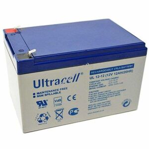 Ultracell UL12-12 12V 12Ah Faston 4, 8mm akku AGM ólom-zselés kép