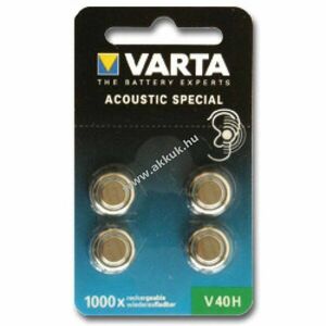 Varta V40H 55604 MH 13654 1, 20V 43mAh 4db/csomag újratölthető gombelem NiMH kép