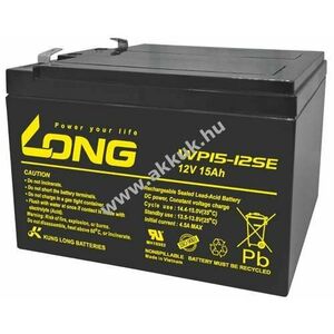 KungLong WP15-12SE 12V 15Ah 6, 3mm Faston akku AGM ólom-zselés kép