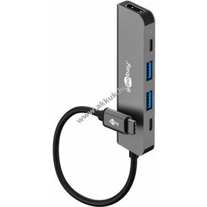 Goobay Slim 5-portos USB-C hub 1xHDMI 2xUSB-C 2xUSB-A 5Gbit/s PD100W USB3.2 kép