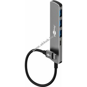 Goobay Slim 4-portos USB-C hub USB 3.2 5Gbit/s 1x USB-C 3x USB-A alumínium kép