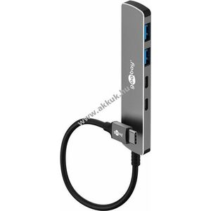 Goobay Slim 4-portos USB-C hub 5Gbit/s 2x USB-C 2x USB-A USB 3.2 kép