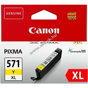 Eredeti Canon tintapatron CLI-571Y XL 11ml sárga nyomtató kép