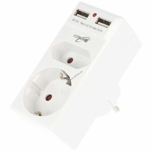 2-csatlakozós hálózati adapter 2 USB töltőcsatlakozóval max.2, 1A kép