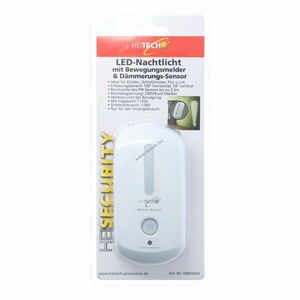 Heitech LED éjjeli lámpa PIR mozgás- és sötétségérzékelővel 7 LED 230V 1, 8W euródugós beltéri kép