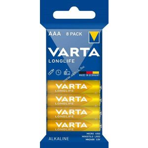 Varta Longlife LR03 AAA (mikro) 1.5V 8db/csomag hagyományos elem Alkaline kép