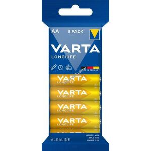 Varta Longlife hagyományos elem AA Mignon ceruza LR06 1, 5V 8db/csomag alkáli kép
