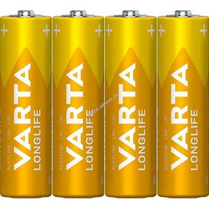 Varta Longlife AA Mignon ceruza LR06 1, 5V 4db/csomag hagyományos elem alkáli kép