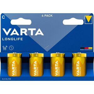 Varta C (bébi méret) LR14 1.5V 4db/csomag Longlife hagyományos elem Alkaline kép