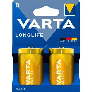 Varta Longlife D (góliát) 1.5V 2db/csomag hagyományos elem alkáli kép