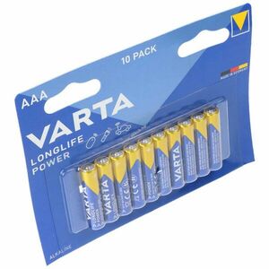 Varta Longlife Power AAA (mikro) LR03 1.5V 10db/csomag hagyományos elem alkáli kép
