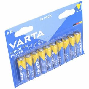Varta Alkaline AA Mignon ceruza LR06 1.5V Longlife Power 10db/csomag hagyományos elem alkáli kép