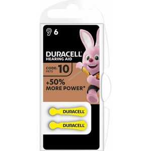 Duracell hallókészülék 10 1.4V 6db/csomag Easy Tab elem Zinc Air kép