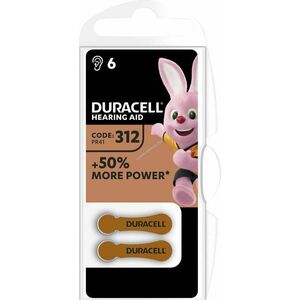Duracell 312 Easy Tab 1, 4V 6db/csomag hallókészülék elem Zinc Air kép
