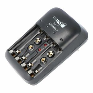 Heitech dugós gyorstöltő Ultimate 4 NiMH AAA/AA 9V 100-240V egyenkénti felügyelet LED fenntartó kép