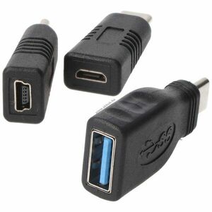 Heitech 3db/csomag adapter Micro-USB, Mini-USB és USB-A USB-C dugó kép