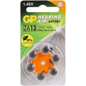 GP ZA13 1, 45V 290mAh 6db/csomag hallókészülék elem cink-levegő kép
