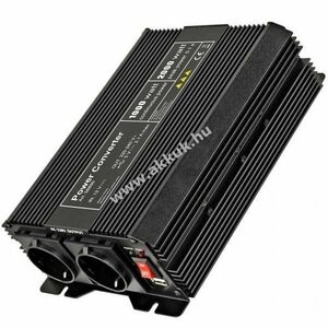 Feszültségátalakító 12V-230V 1000W USB 5V 2100mA ventilátoros fekete kép