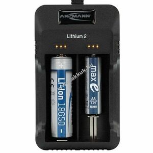 Ansmann Lithium 2 akku töltő 1-2x Li-Ion 3, 6V/3, 7V, NiMH AA/AAA LED fekete kép