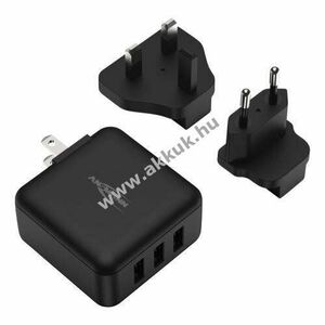 Ansmann USB töltő Travel Charger TC315 3x USB-A 15W cserélhető US/UK/EU dugó kép