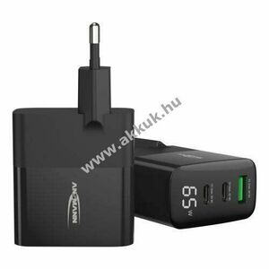 Ansmann USB töltő kijelzővel HC365PD 2x USB-C 1x USB-A 65W GaN kép