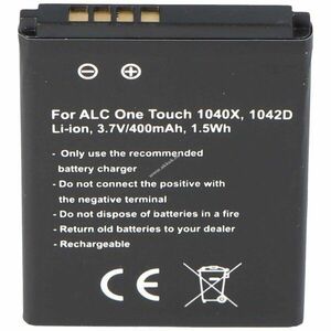 Helyettesítő akku Alcatel CAB0400000C1 3, 7V 400mAh One Touch 1040X/1042D OT 1040X/1042D Li-ion kép