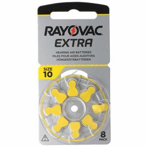 Rayovac HA10 PR70 Extra Advanced hallókészülék elem 1, 45V 8db/csomag (6+2) cink-levegő kép