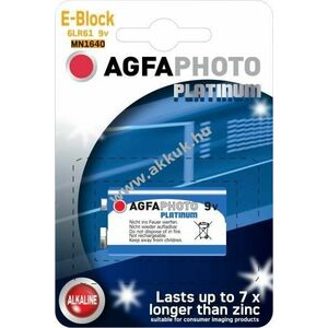 Agfaphoto E-Block 6LR61 9V hagyományos elem 1db/csomag alkáli kép