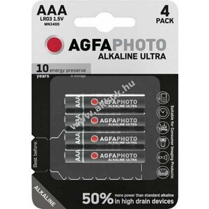 Agfaphoto alkáli AAA (LR03) 1.5V Ultra 4db/csomag hagyományos elem kép