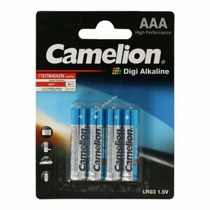 Camelion Digi Alkaline LR03 AAA (mikro) maximális 1250mAh 4db/csomag hagyományos elem alkáli kép