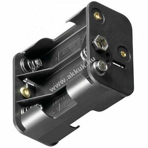 6 db AA Mignon ceruza LR6 elemtartó nyomógombos csatlakozóval (9V-blokk típusú) kép