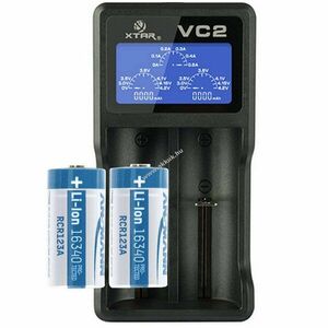 Helyettesítő akku CR123A 16340 3, 7V 800-850mAh 2db/csomag USB töltő LCD Li-Ion kép