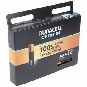 Duracell Optimum AAA Mignon ceruza 1, 5V LR03 MX2400 okosotthon elem 12db/csomag Alkaline kép