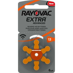 Rayovac Extra Advanced PR48/04606/13 1.4V hallókészülék elem 6db/csomag Zinc Air kép