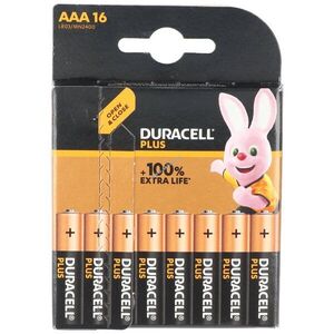 Duracell Plus Extra Life LR03 AAA mikro 1, 5V 16db/csomag elem alkáli kép