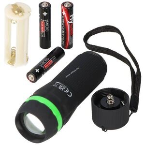 HyCell LED zseblámpa 1W zoom 3x AAA (Micro) elemmel gumi borítás kép