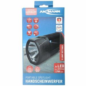 Ansmann HS20R Pro kézi reflektor beépített akku 1700lm 470m mikro-USB kép