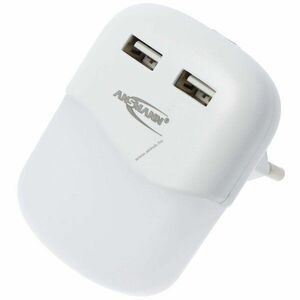 Ansmann LED éjszakai lámpa NL15AC konnektorba beépített alkonyérzékelő 2x USB csatlakozó kép