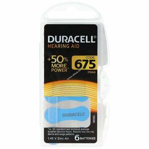 Duracell 675 1, 45V 6db/csomag hallókészülék elem Zinc Air kép