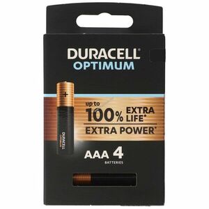 Duracell Optimum AAA Mignon ceruza 1, 5V LR03 MX2400 4db/csomag okosotthon elem alkáli kép