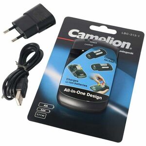 Camelion LBC-0313-1 univerzális töltő BP1 1, 2V/3, 7V/7, 4V DC5V-1A USB fényképezőgép videokamera kép